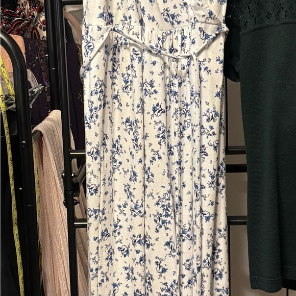 😍 NWT 41 Hawthorn Blue Floral Maxi Romper  Dress medium petite - Picture 2 of 8